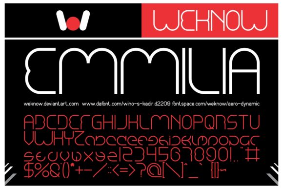 Emmilia: A Techno Display Font for Modern Web Design